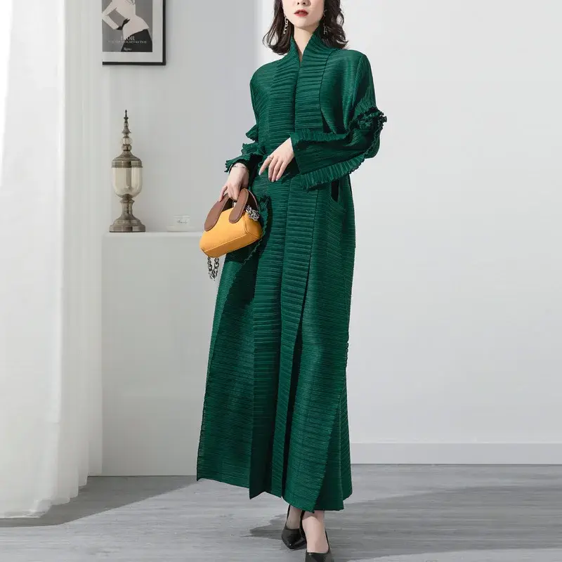 White Pleated Gown Color by Pleats Clothing 5