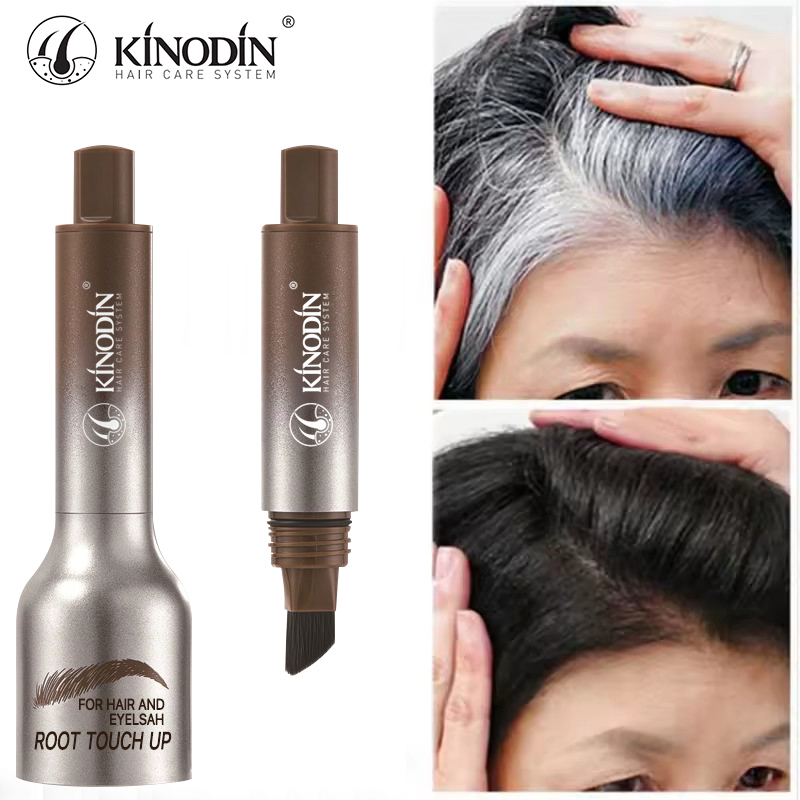 Caneta de retoque de raiz de tintura de cabelo à prova d'água 12 cores em bastão de sombra para linha fina 4