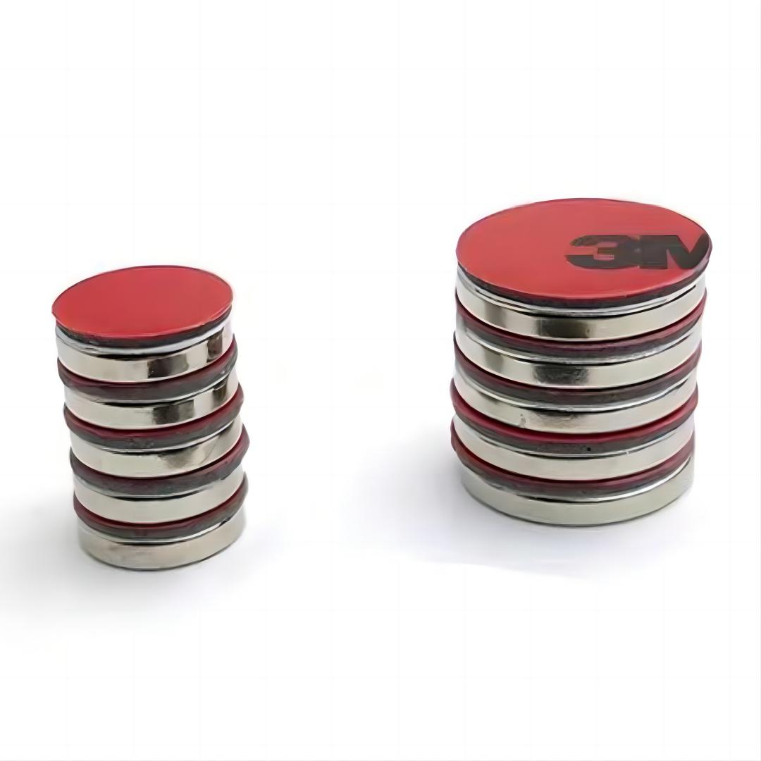 3M Self-Adhesive Rare Earth Magnets Backed Magnetic Permanent Block Round Disc N52 Super Strong Neodymium Adhesive Magnet Ndfeb 5