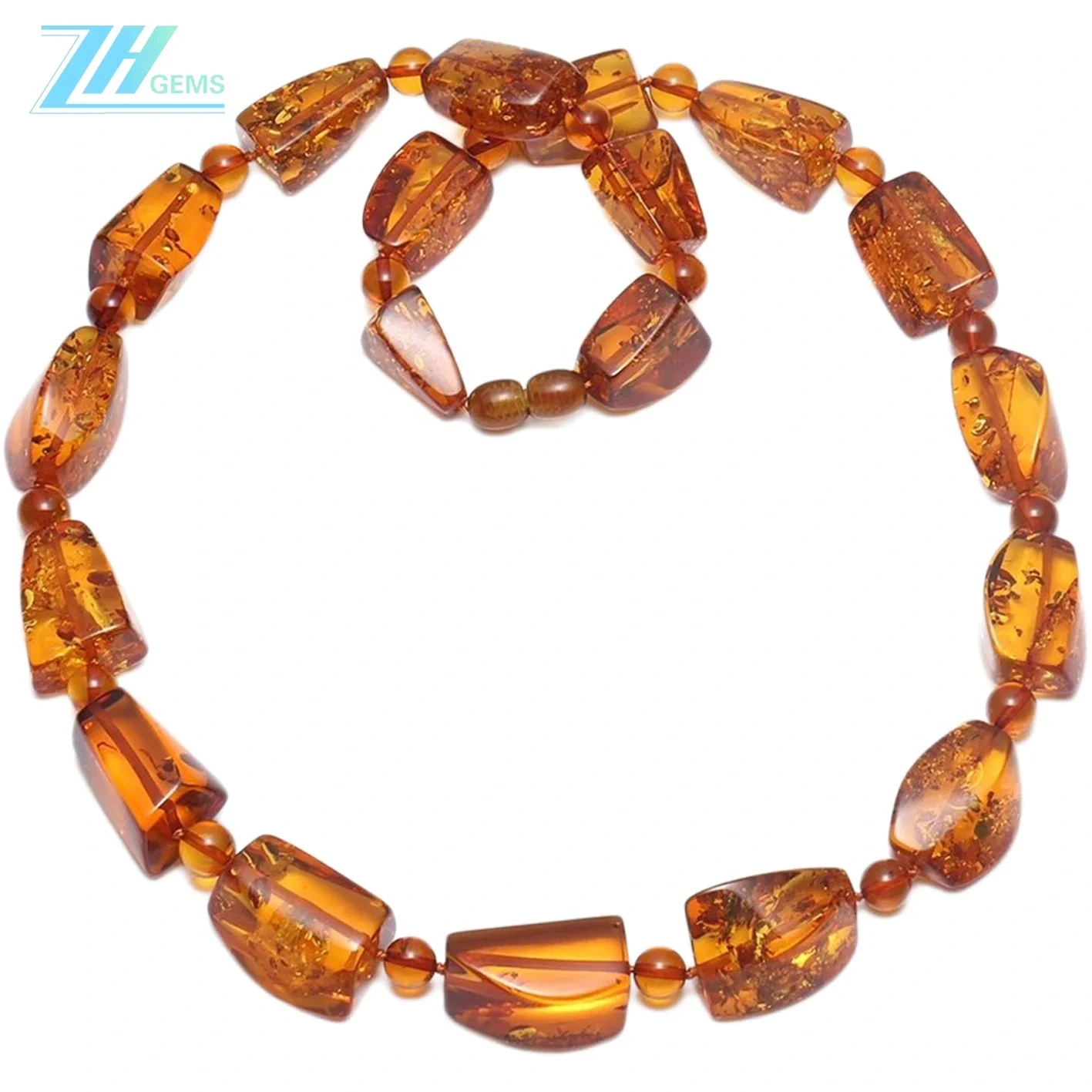 Pulseira de âmbar báltico, colar de âmbar báltico, joias com fio, cor amarela, colar artesanal, presente para ela 1