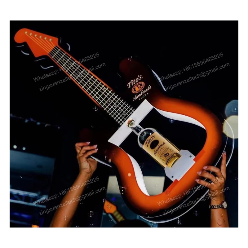 Glow LED Guitar Acrylic Bottle Present don Tequila, Vodka, Whiskey 1