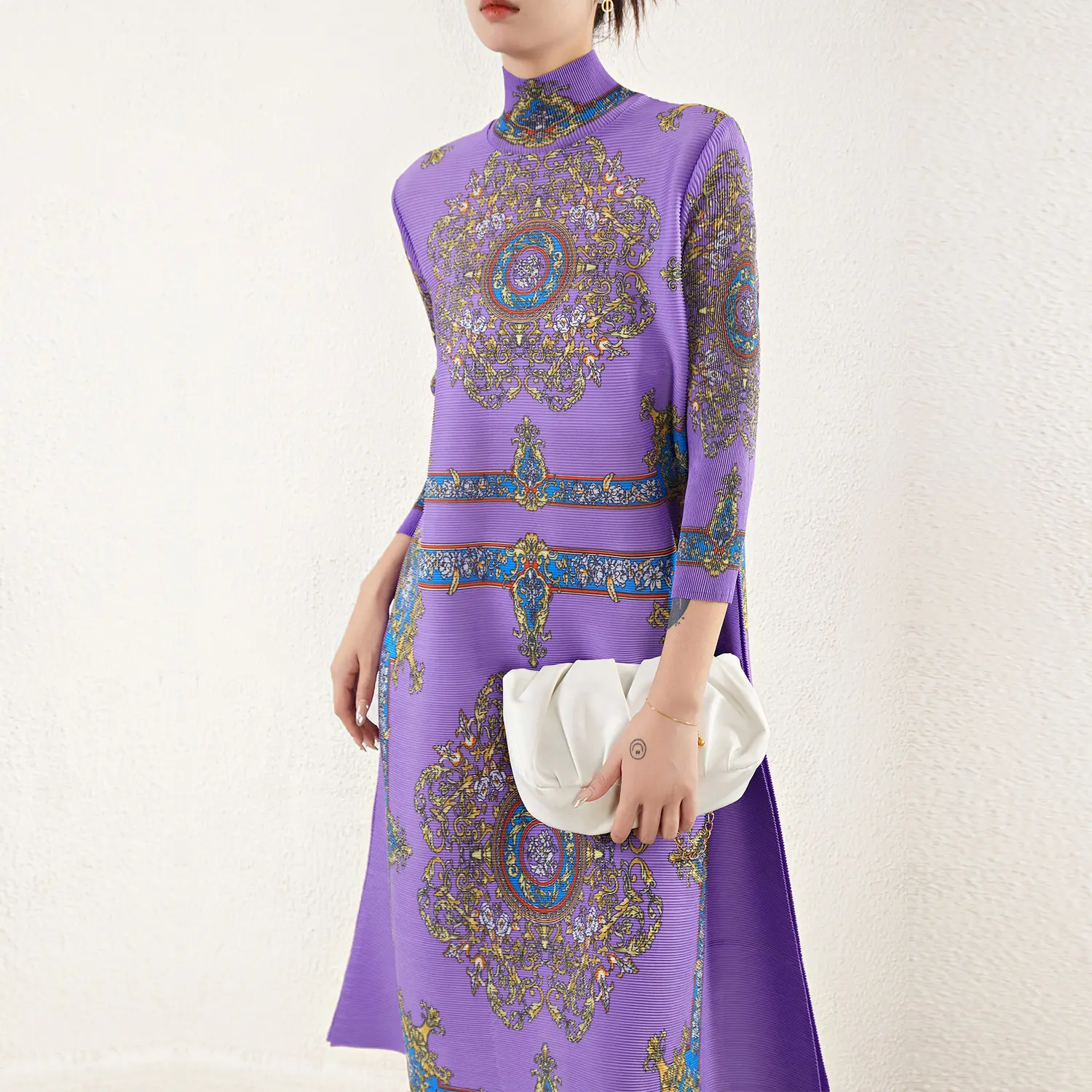 Silk Pleated Gown Anti-Static by Pleats Clothing 5