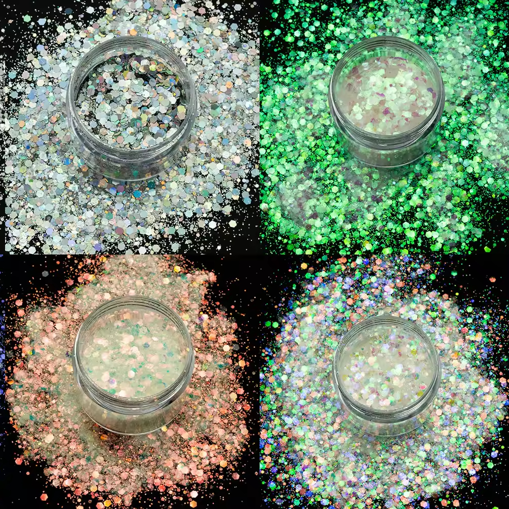 Wholesale Glitter Body Glitter Glowpowder Pigment Makeup Eye Shadow Cosmetic Cream Biodegradable Glitter Mica Powder Beautychain 1