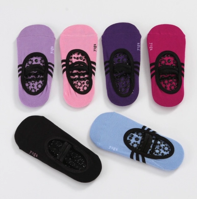 Chaussettes de yoga en coton et polyester avec conception sportive personnalisée antidérapante 1