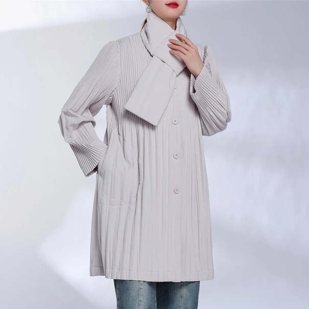 Petite Pleated Mini Skirt Jacket and Coat Manufacturers - - Pleats Clothing 3