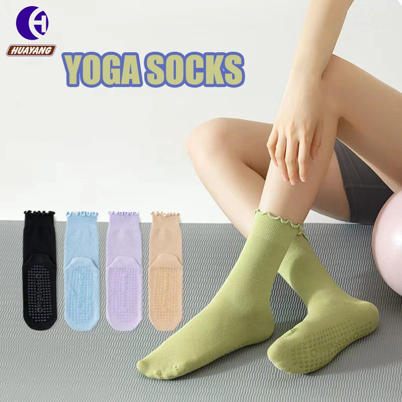 Embroidered Logo Yoga Socks with High Elasticity and Anti-slip 1