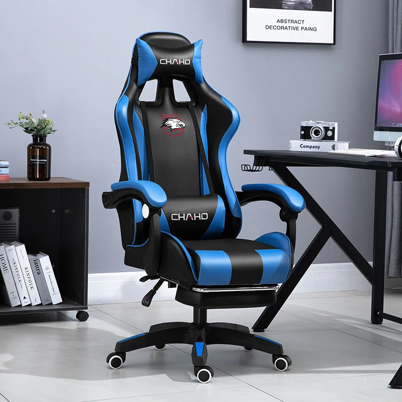 Speaker Pengangkat Gas Tinggi Dapat Disesuaikan Kursi Komputer Silla Gamer Kursi Gaming Kulit Pu Dengan Pijakan Kaki Dan Pijat 1