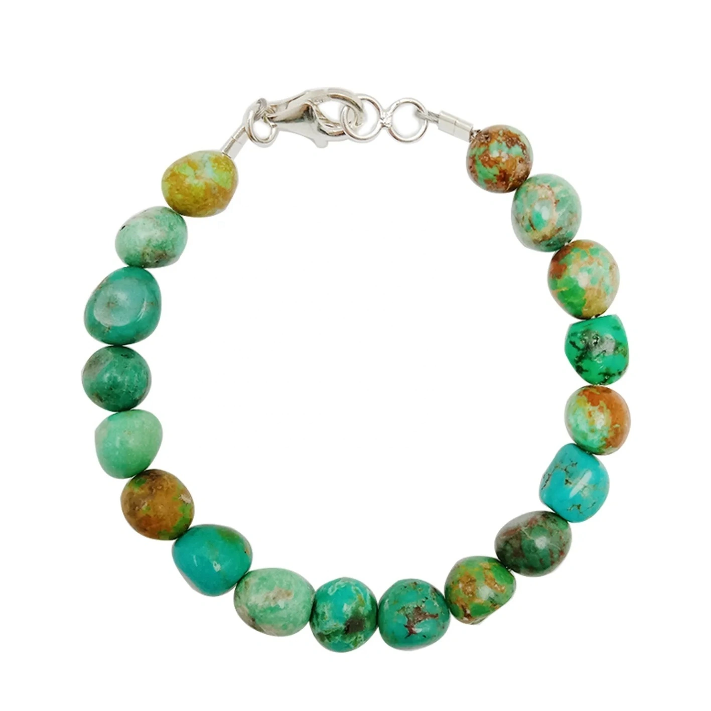 Natural Stablish Turquoise Casual Temperament Bracelet Female Jewelry Set Simple Fashion Green Retro Jewelry 1