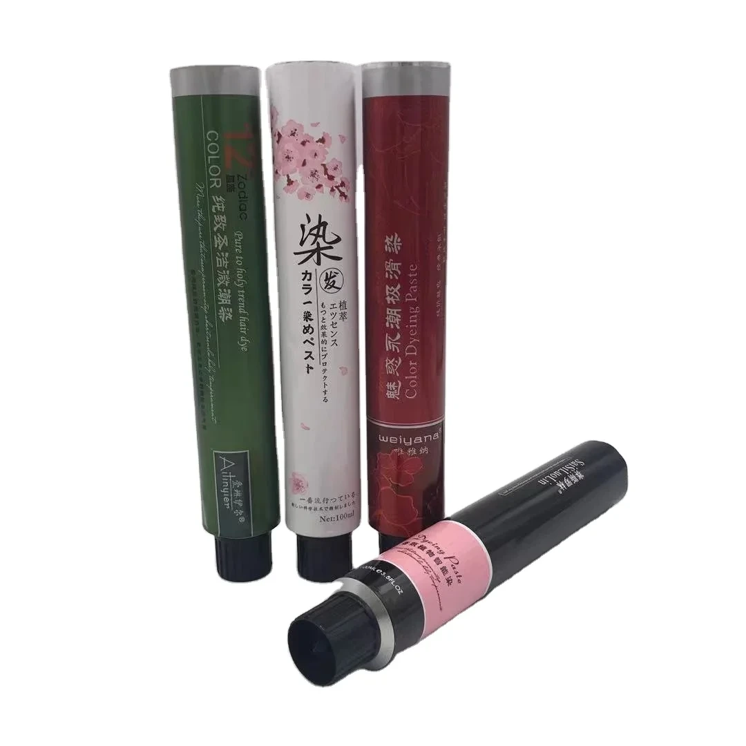 Manufacturer Wholesale 100 Ml Round Shape Lotion Bottles Push Up Squeeze Aluminum Tube Cosmetic Packaging 1