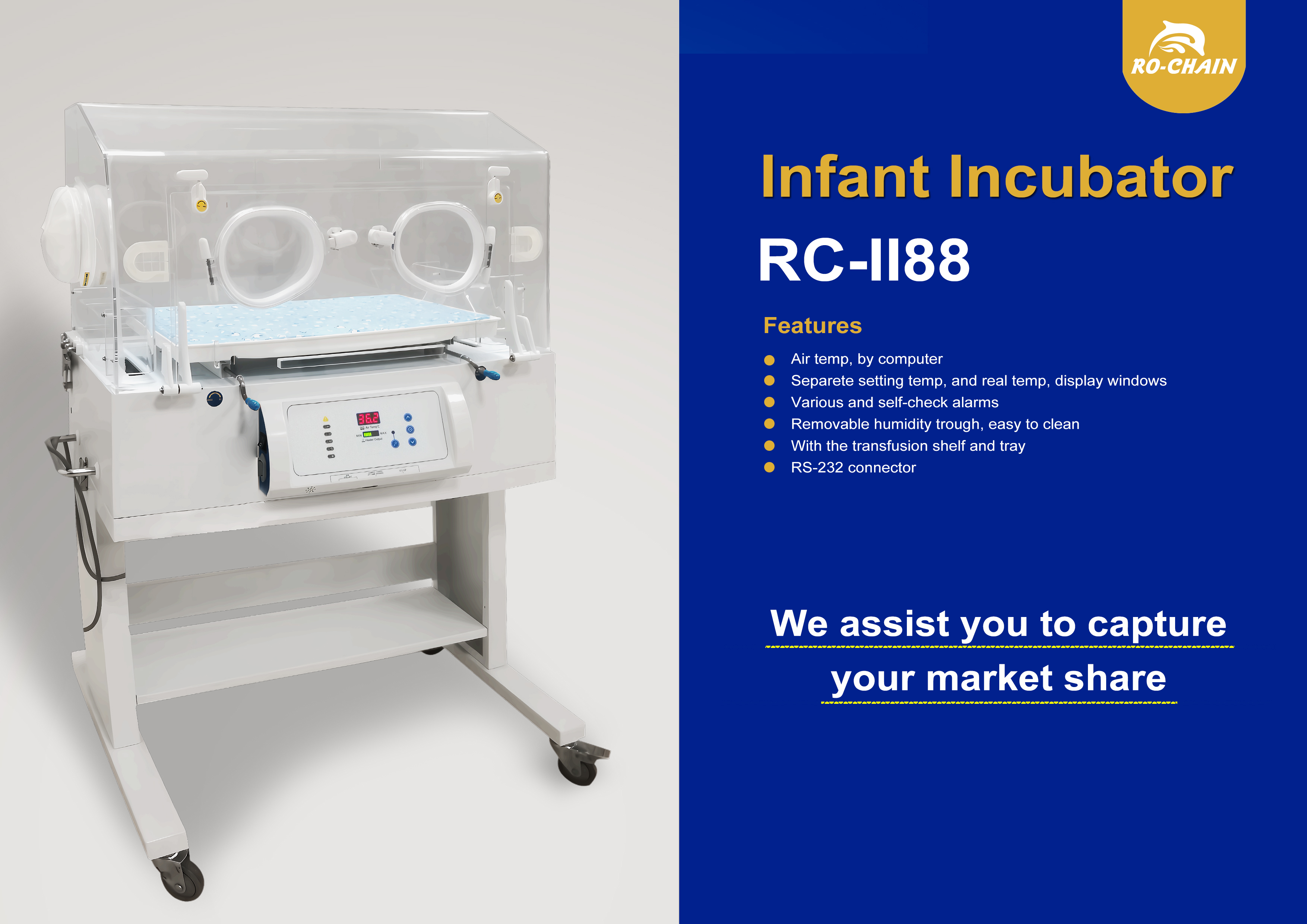 Hospital RC-BIN3000AT, la máquina incubadora para bebés más básica 7