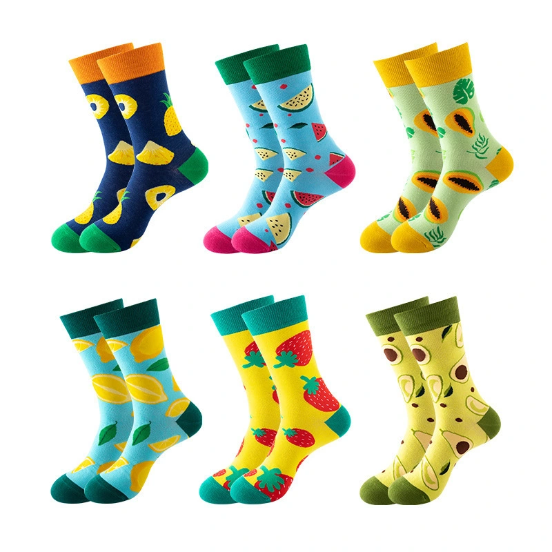Custom Fruit Lemon Watermelon Knit Cotton Socks - 200 Designs 1