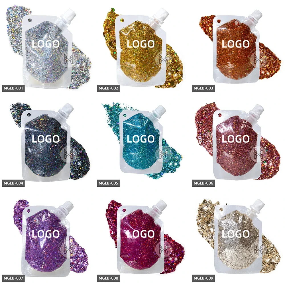 Cosmetic Grade Chunky Glitter Body Squeeze Gel Chunky Glitter Pressed Glitter Gel Eyeshadow 1