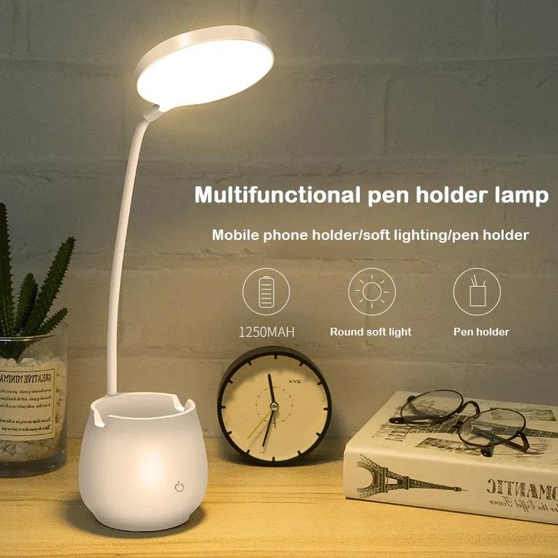 Gl-163dc Wireless Rechargeable Touch Control Led Night Light Table Light Desk Lamp Eye Protect For Bedroom Study Reading 1