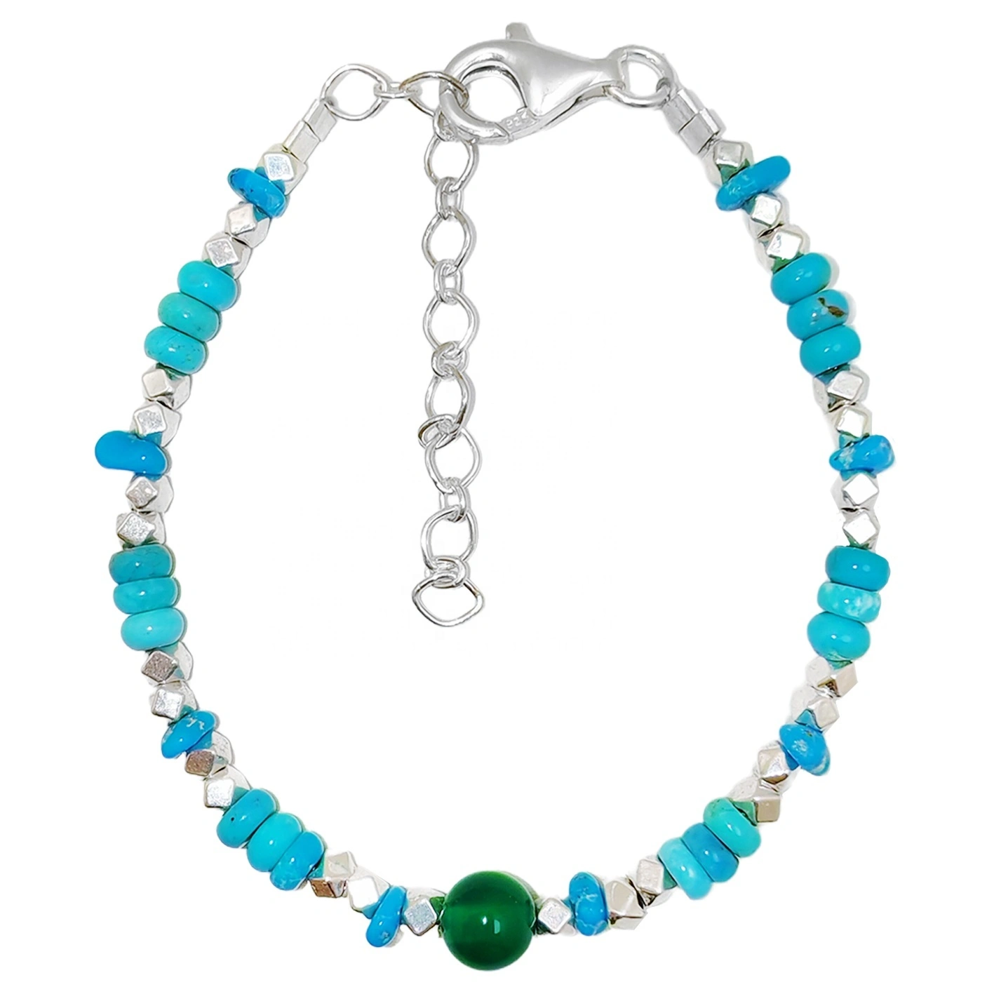 Најпродаваната тиркизна нараквица е поврзана со сребрена нараквица Chrysoprase S925 за женски накит 1