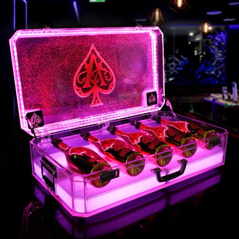 Vetrina per bottiglia di champagne con logo personalizzato a LED 1