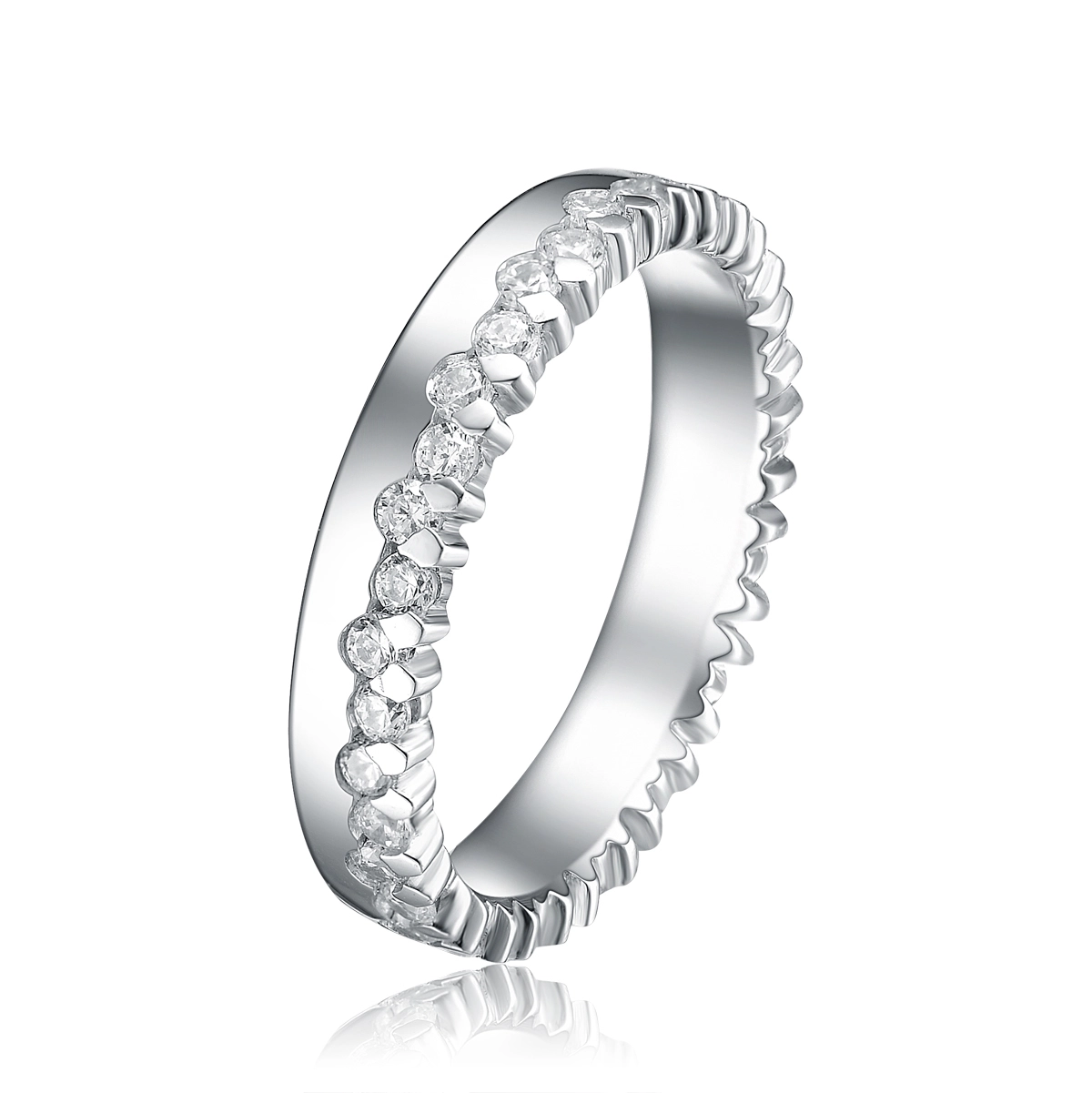 Eternity-Bandring aus 14-karätigem Weißgold mit Diamanten – im Labor gezüchtete Diamanten 1