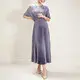 Red Pleated Gown Breathable by Pleats Clothing 2