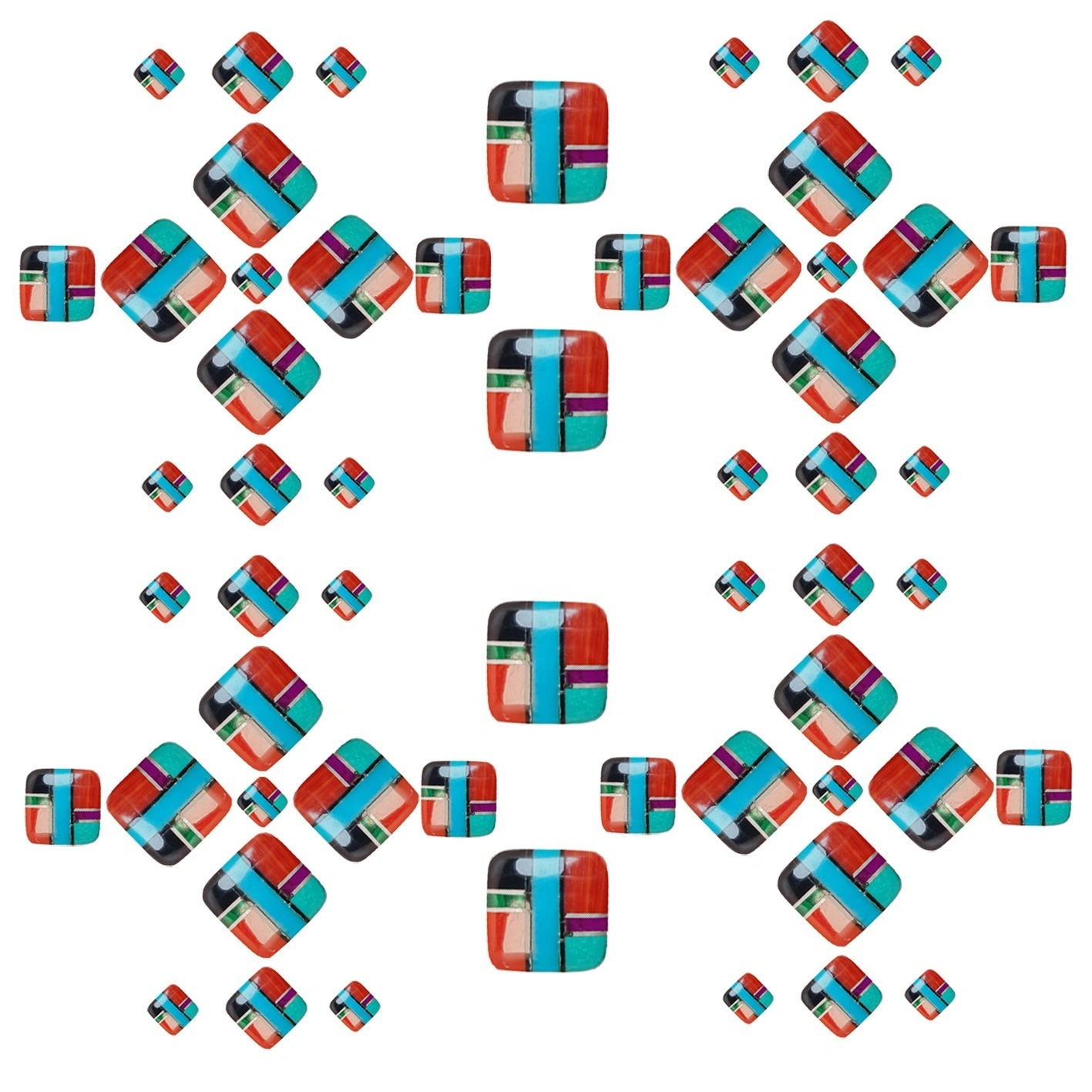 Natural Turquoise Color Multi Shape Square Size 10mm Handmade Gift For Her Jewel With A Casual Trendy Style 1