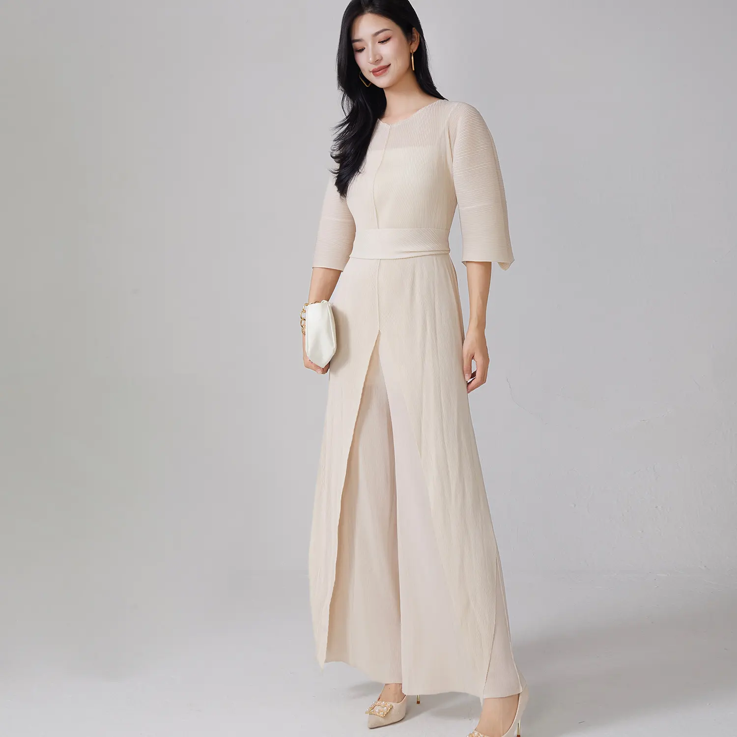 Pleated Peplum Jacket Accept Customized Color by Pleats Clothing 5