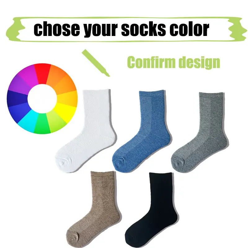 Black Athletic Socks for Men Customized Colors - - Huayang 4