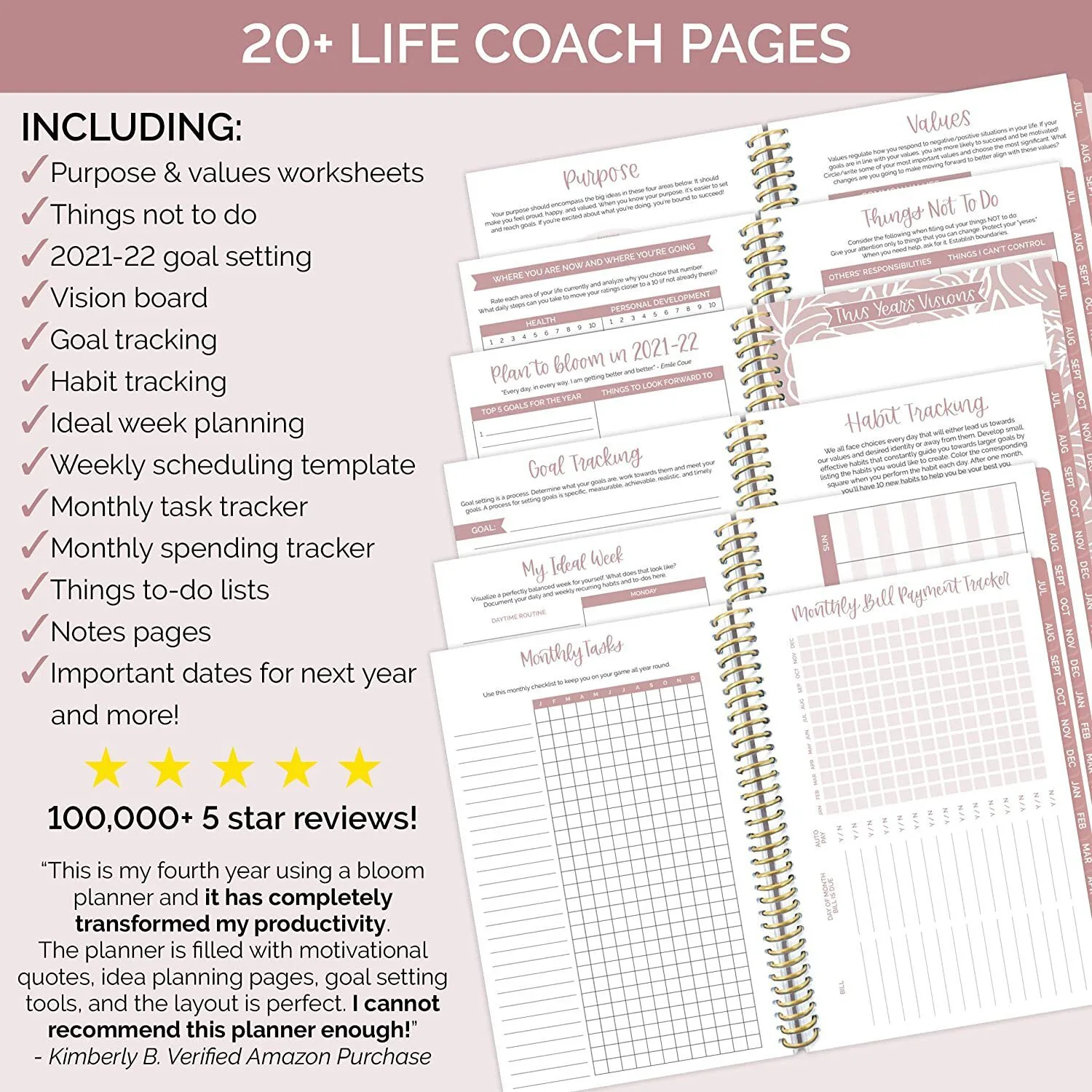 Spiral Calendar Notebook with Stickers Bookmarks-1 6