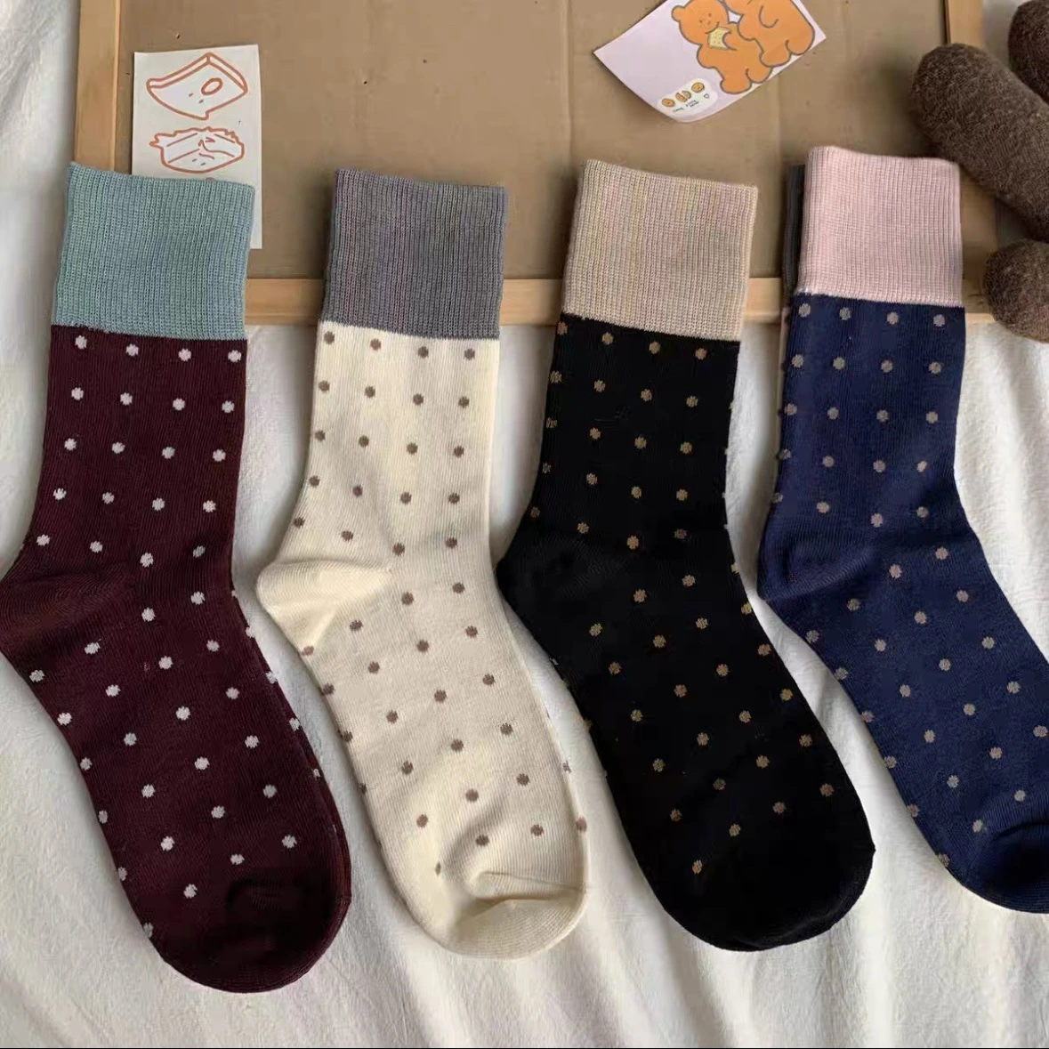 Custom Crew Dot Cotton Socks - High Quality, Best Price 1