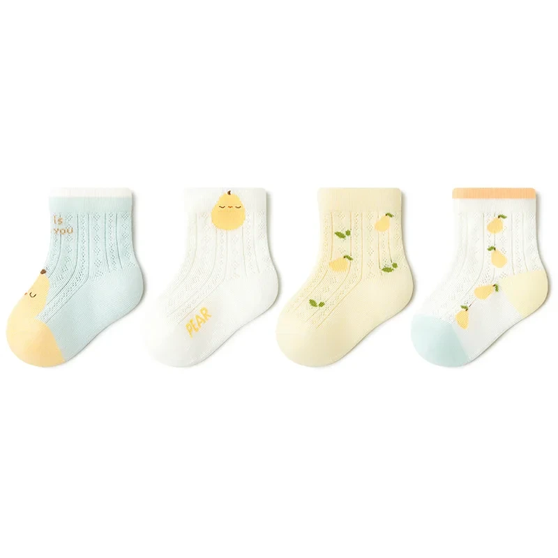 Baby Newborn Cute Cartoon Mesh Breathable Cotton Socks for Summer 1