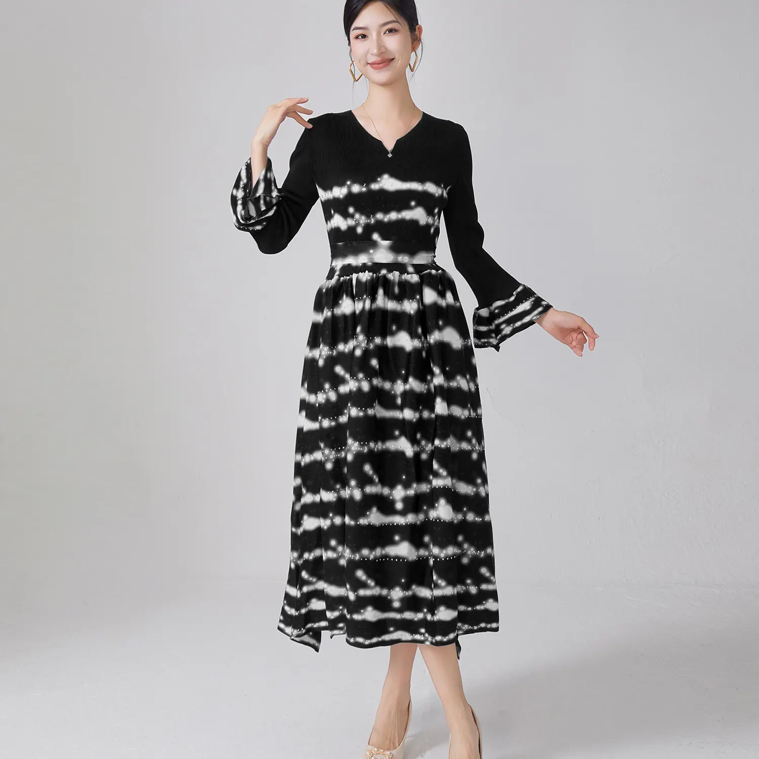 Sleeveless Pleated Gown DG-ZRZZ-2341 by Pleats Clothing 6
