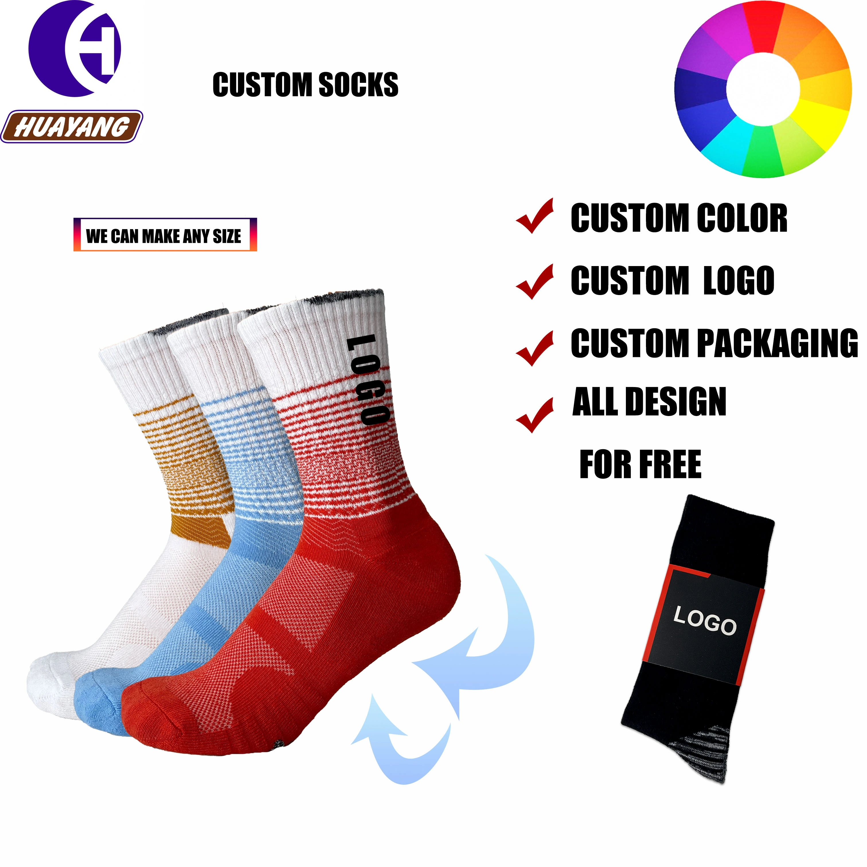 High Quality Custom Anti-slip Sporty Men's Socks for Spring 1