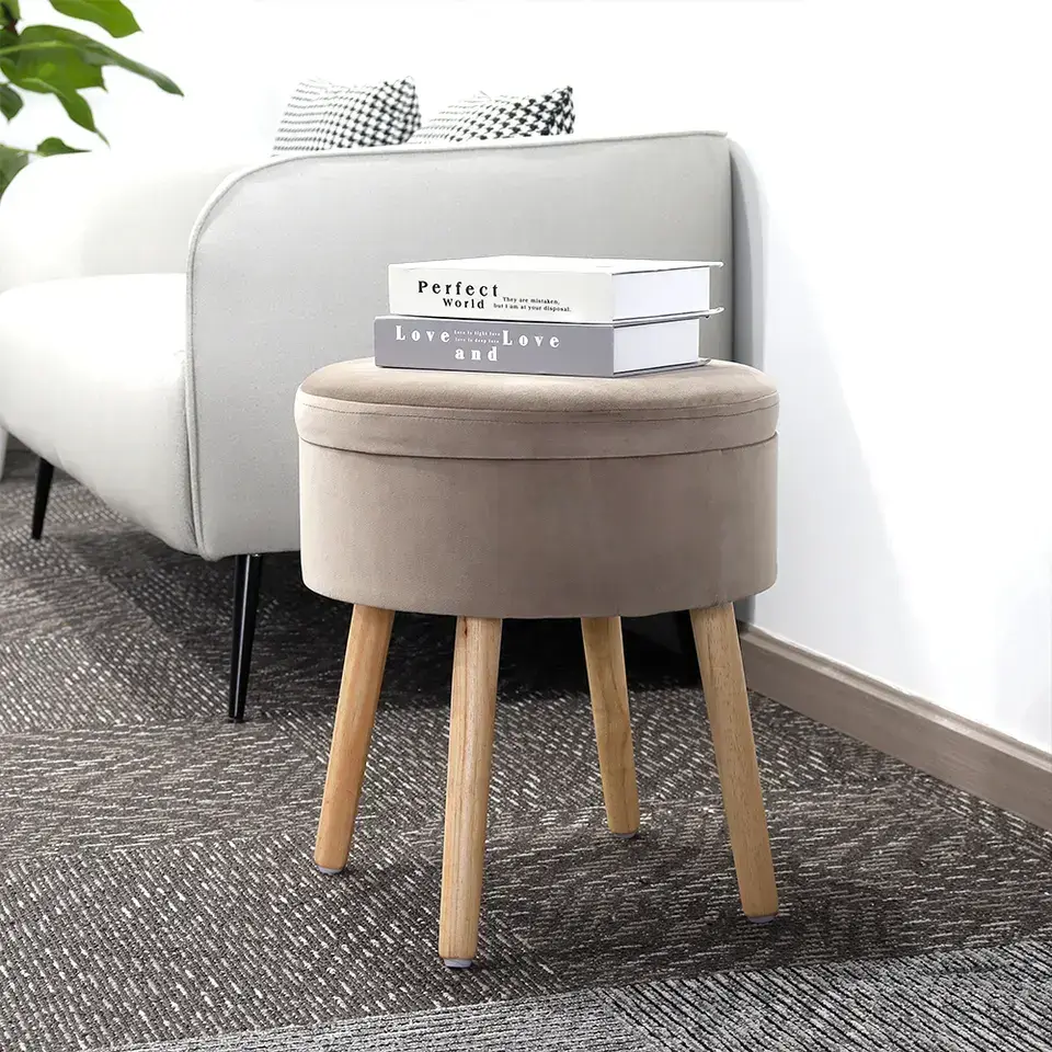 Round Storage Pouffe 23.50 * 23.50 * 55.00 Cm/2.79kgs/1pcs - - NEW IMAGE 4