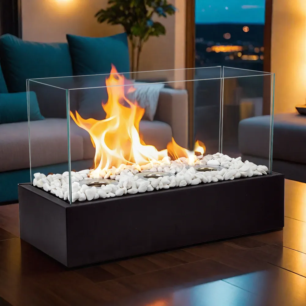 Create A Cozy And Stylish Ambiance With The NEW IMAGE Large Three Burners Fireplace 1