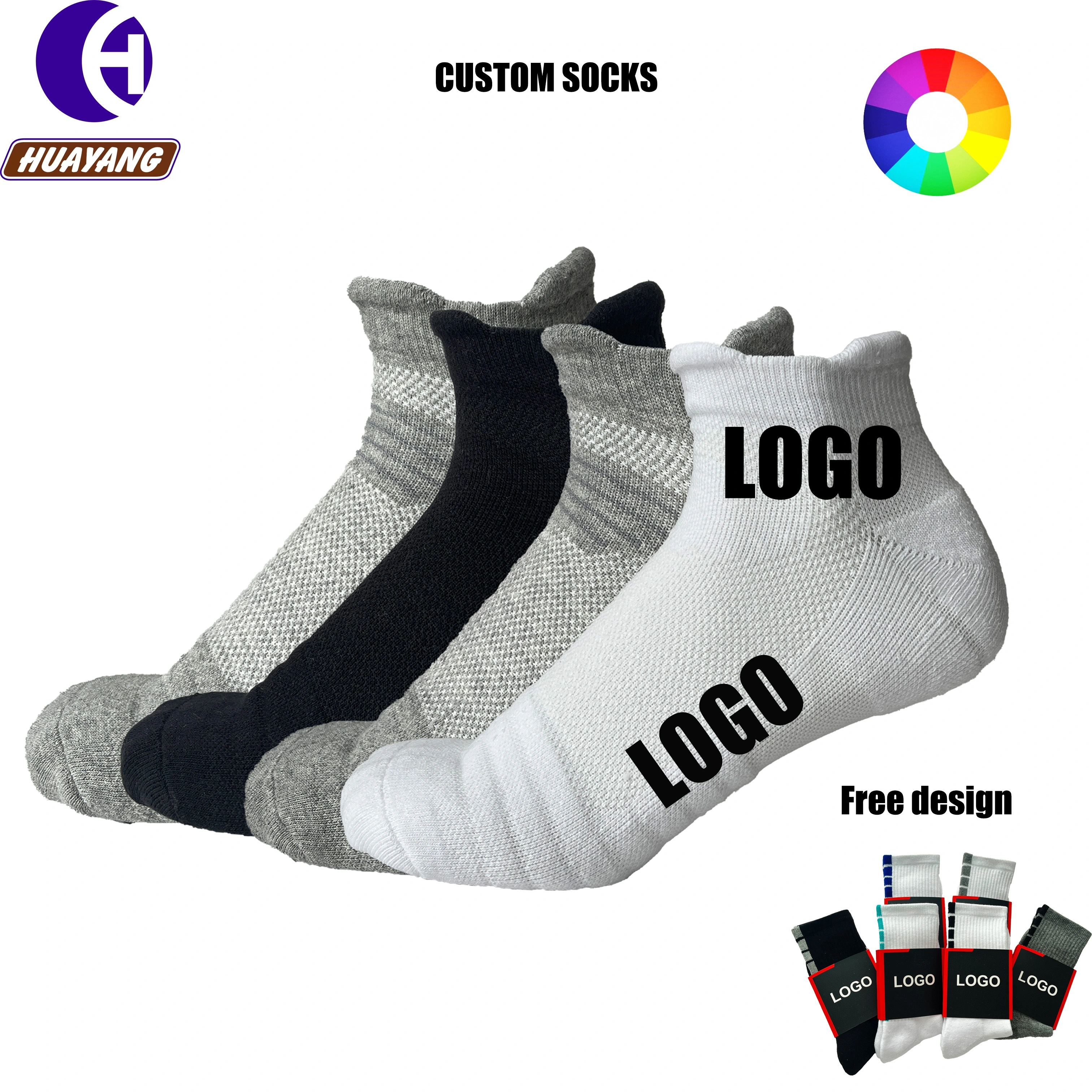 Custom Sports Socks with Logo Knitted Design Short Sleeves Autumn Season 1