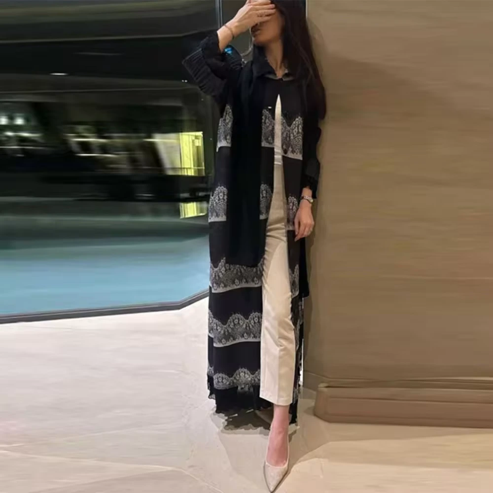 Miyake Pleated Women Robe 2024 Beautiful Muslim Traditional Caftan Pleated Design Abaya Kaftan 1
