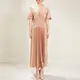 Red Pleated Gown Breathable by Pleats Clothing 4