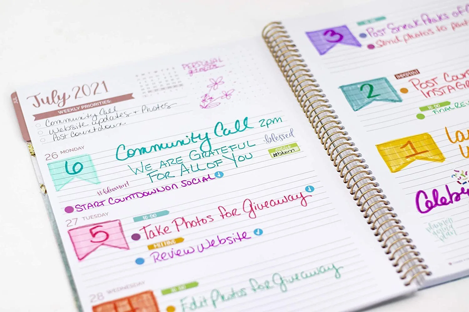 Spiral Calendar Notebook with Stickers Bookmarks-1 3