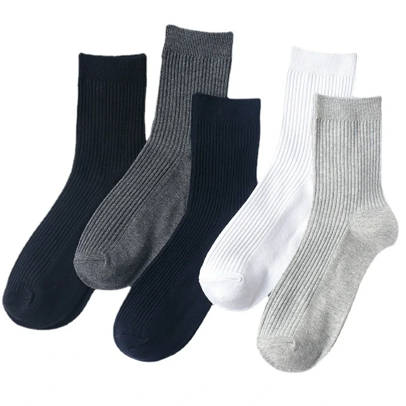 Men's Cotton Double Needle Color Socks with Custom Logo 1