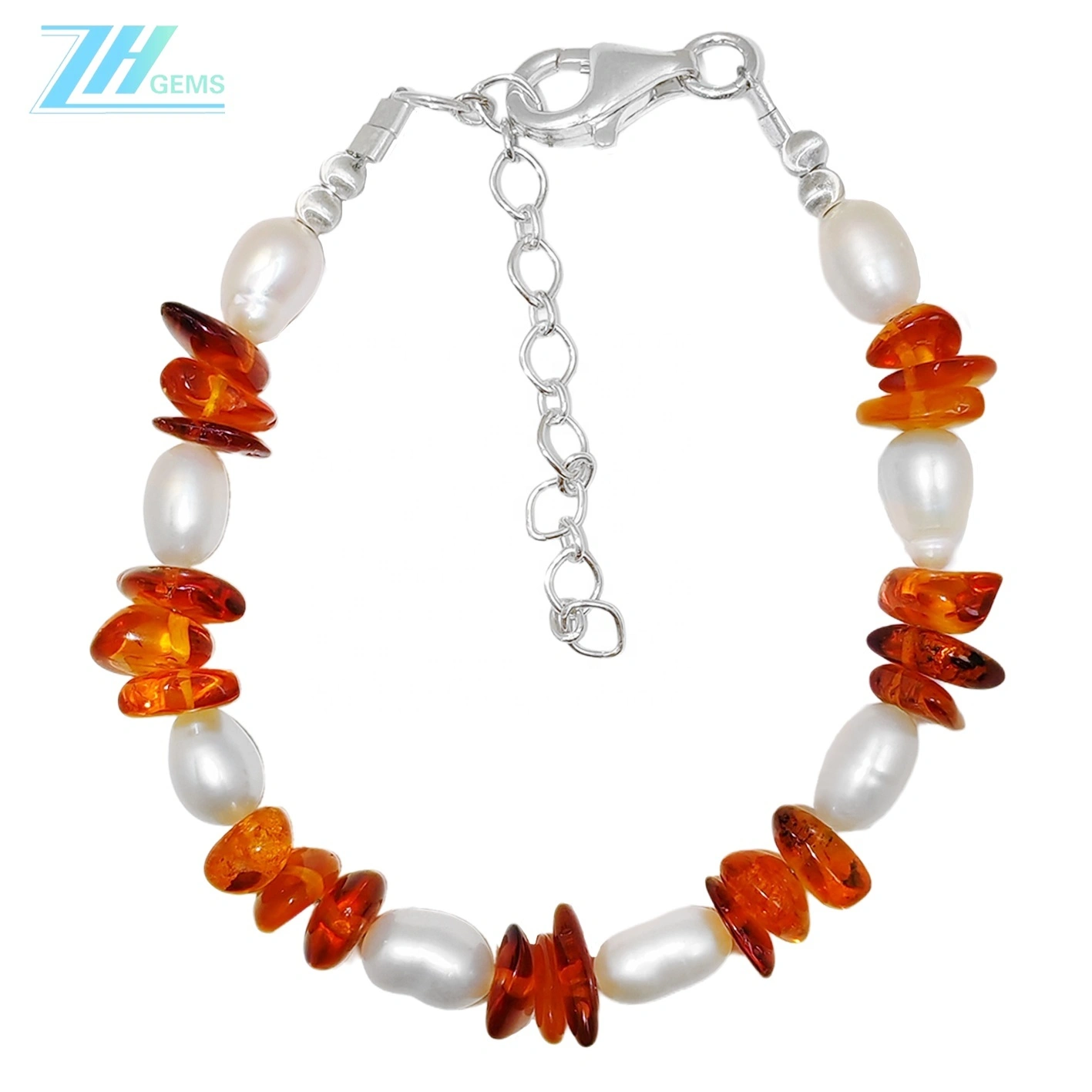 Natural Amber Silver Bracelet Natural Pearl Jewelry S925 Silver Handmade Gifts Exclusive Customization 1