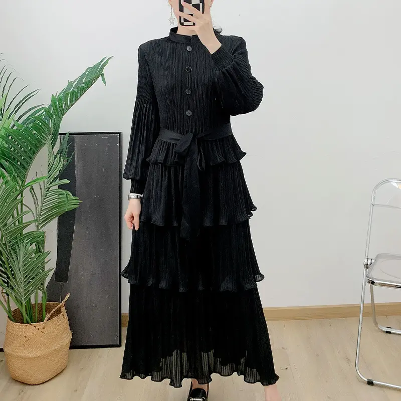 Silk Pleated Gown Pleated Dress by Pleats Clothing 3