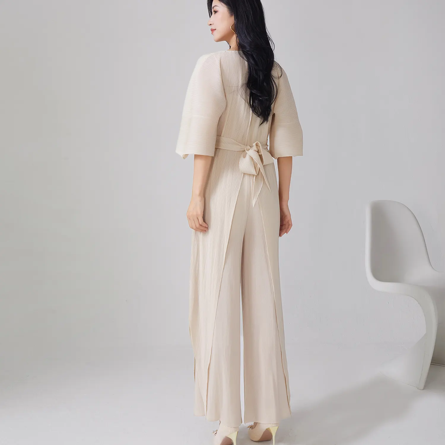 Pleated Peplum Jacket Accept Customized Color by Pleats Clothing 6