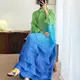 Green Pleated Gown Color by Pleats Clothing 2