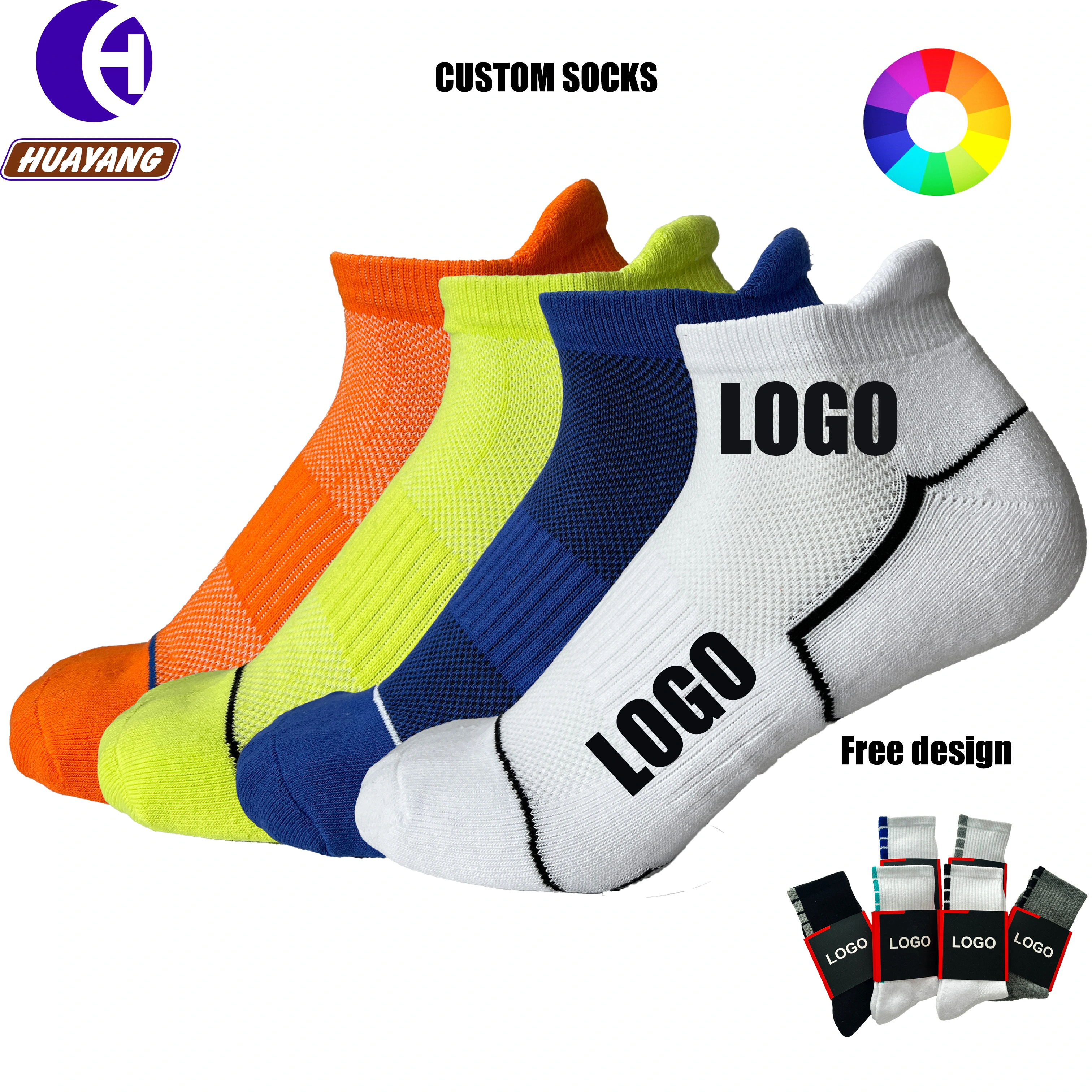 Custom Ankle Crew Socks with Logo Print Design - High Quality, Comfortable, Breathable 1