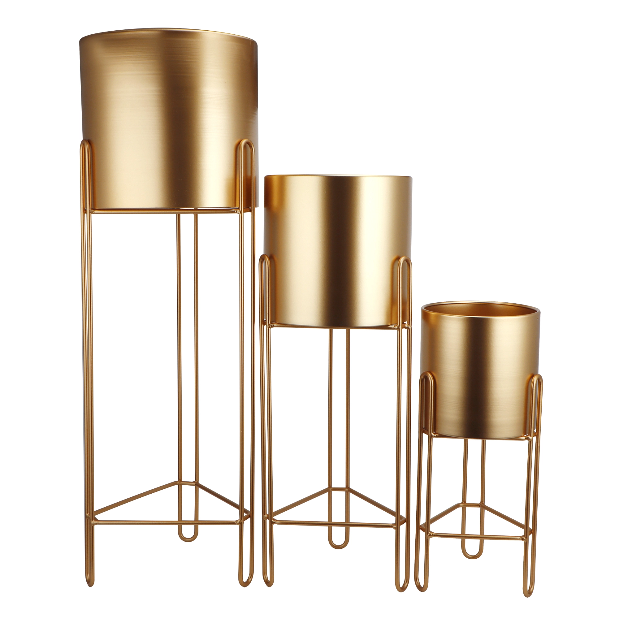 Gold Flower Pot Large Metal Long Flowerpot For Plant Home Interior Decor 1
