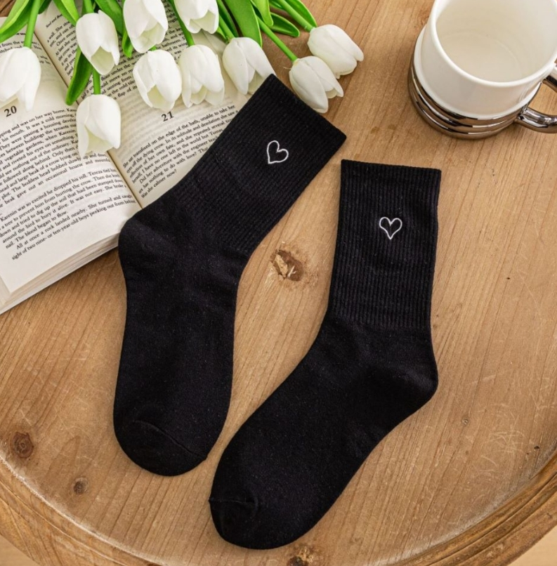 Calcetines personalizados para mujer con logo bordado de punto lindo - Talla única 1