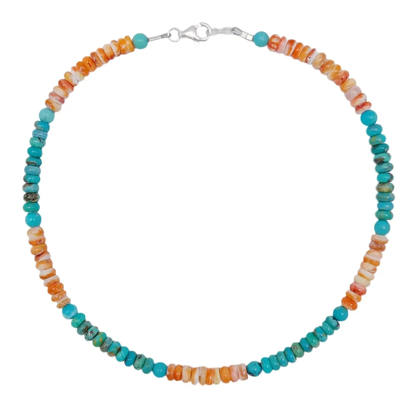 Manik Tiram Berduri Asli Stablish Turquoise Beads S925 Perak Kalung Aksesori Barang Kemas Fesyen Wanita Indah 1