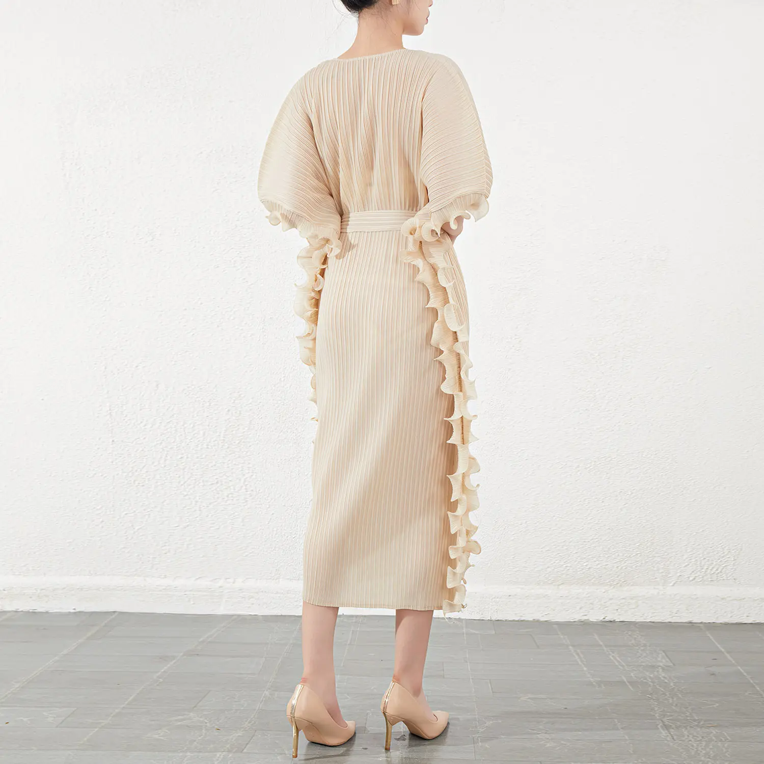 Sleeveless Pleated Gown Optional (You Can Buy Samples to Check the Quality Before Placing an Order) - - Pleats Clothing 6