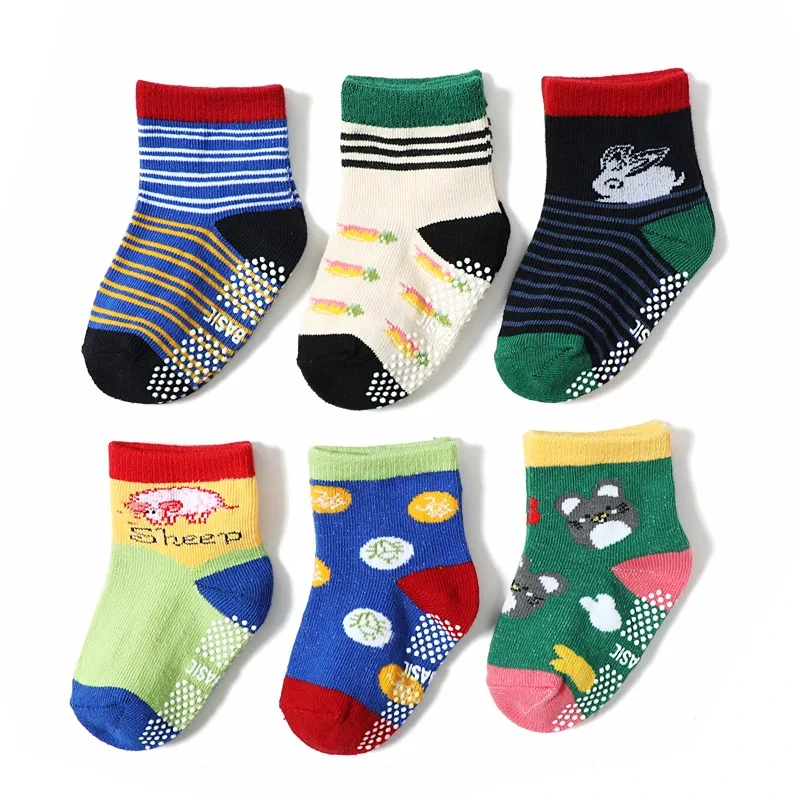 Baby Anti-slip Knitted Star Animal Socks for Boys, Custom Cotton Dress Kids Socks 1