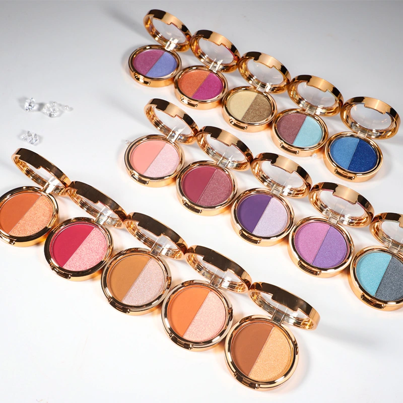 Mlm Custom Makeup High Quality Private Label Glitter Shiny Eye Shadow High Pigmented Vegan Custom Logo Duo Eyeshadow Palette 1