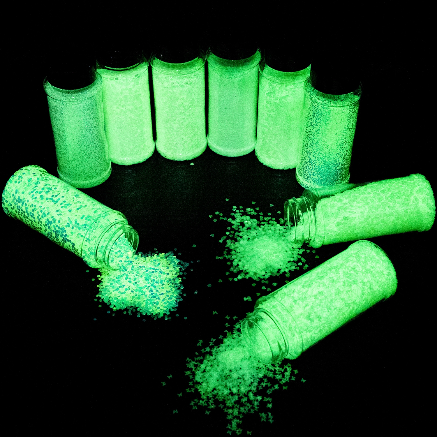 Wholesale Butterfly Shaped High Luminous Glitter Glow In The Dark Chunky Body Glitter For Nails 1