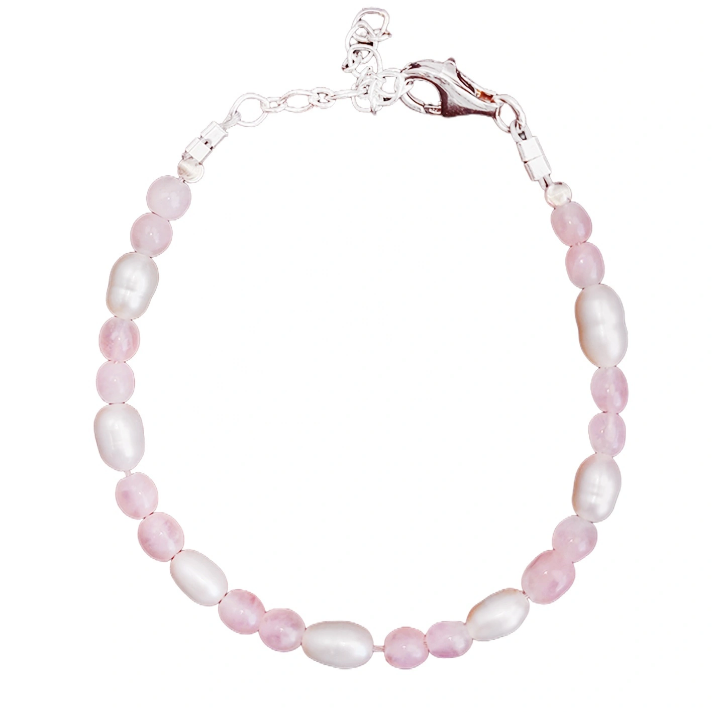 ʻO Rose Quartz Pearl Jewelry Making Handmade Bracelet Makana Hoʻomaha Kupee Momi Maʻalahi 1