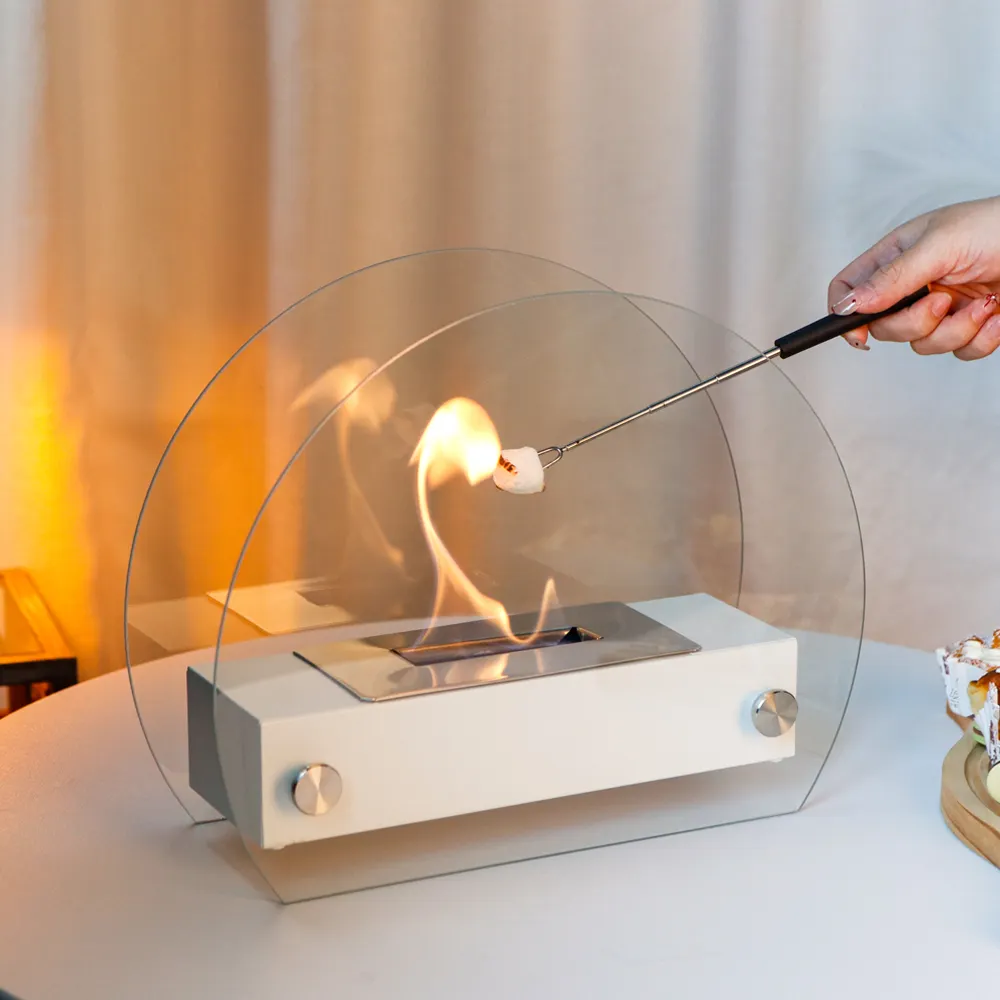 Table Top Bio Ethanol Fireplace White by NEW IMAGE 5